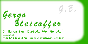 gergo bleicoffer business card